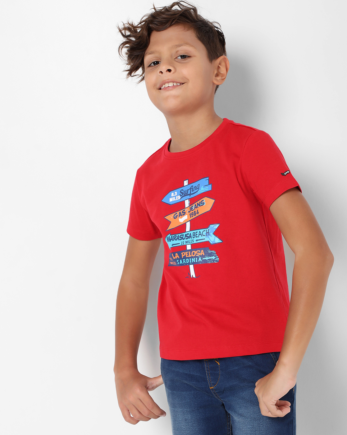 GAS KIDS Boys Graphic Print Red T-Shirt